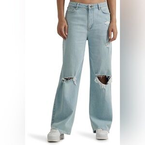 Wrangler Women's High-Rise Loose Fit jean light wash baggy denim pants